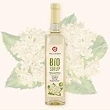 Höllinger Bio Holunderblüten Sirup - Vegan, 3x500ml Glas Flasche - florale Erfrischung