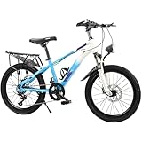 Kinderfahrrad,22-Zoll-Getrieberad, Doppelscheibenbremsen, höhenverstellbares Mountainbike, Stoßdämpfer, geeignet für Kinder von 6 bis 15 Jahren, Tragfähigkeit 150 kg Kinderfahrrad A,18 inches