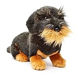 Uni-Toys - Rauhaardackel, sitzend (ohne Leine) - 22 cm (Höhe) - Plüsch-Hund, Dackel, Haustier - Plüschtier, Kuscheltier (Ohne Leine)