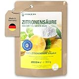 Maxxi Clean | 1x 900 g Zitronensäure Pulver in Lebensmittelqualität | Made in Germany | Hausmittel für Küche, Haushalt & Kosmetik | Citronensäure (100% Reinheit) wiederverschliessbar