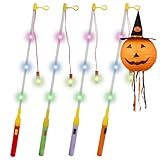 PLLYPE Laternenstab mit LED, 4er 50cm LED Elektronischer Laternenstab, Laternenstock für St Martin, Laternenumzüge Halloween Zauberstäbe, Kinder Latern Sticks für Weihnachten und Mehr