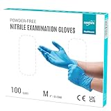 EUROPAPA® 100x Nitrilhandschuhe Box Einweghandschuhe, Einmalhandschuhe, Untersuchungshandschuhe, Nitril Handschuhe, puderfrei, ohne Latex, unsteril, latexfrei, disposible gloves (M, Blau)