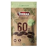 Torras Stevia Schoko Drops, 60% Kakaogehalt, Schokoladen Drops ohne Zuckerzusatz, Bigpack (1.000g)