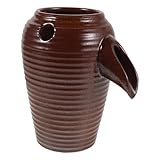 SOLUSTRE Keramik Tischbrunnen mit Wasserspeier 14,8x10x10cm Fließendes Wasserspiel für Gartendekoration und Balkon Dekorativer Zimmerbrunnen mit Zirkulierendem Wasserkreislauf