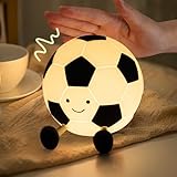 YISUN Fußball Nachtlicht, Nachtlicht Kinder, Tragbares Fußball Nachtlicht mit Touch Steuerung und Timer, Wiederaufladbare Dimmbare Silikonlampe, Nachttisch Schlafzimmer Tischdekoration Fussball lampe