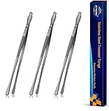 JETKONG Pinzetten-Set, 3 Stück, 22,9 cm, Edelstahl, Servierpinzette (22,9 cm, 22,9 cm, schwarz)
