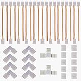 GTIWUNG 40 Stück 3 Polig LED Strip Verbinder Kit, Strip to Strip Drahtverbinder, LED Eckverbinder, Lückenloser für 10 mm 5050 WS2812 WS2811 LED Streifen Licht