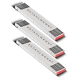 STAHLWERK Zollstock 3er Set 3 Meter präziser Holz-Gliedermaßstab | Meterstab | Maßstab | Maßband | Metermaß mit gut ablesbaren metrischen Ziffern