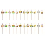 24 Stück Ostereier Kaninchen Papier-Trinkhalme dekorative Trinkhalme für Hochzeit, Geburtstag, Partyzubehör