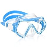 WOVOKA Taucherbrille Kinder, Schwimmbrille Kinder für 4-12 Jahre, Tauchmaske Schnorchelmaske Nasenabdeckung 180°Panorama HD Anti Nebel Anti-Leck für Jungen Mädchen Jugendliche
