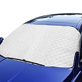Demsyeq 150 x 70 cm Windschutzscheiben-Abdeckung für und Schnee, Auto-Windschutzscheiben-Abdeckung, Winter-Windschutzscheiben-Schutz, Frost, Eisschutz, Auto-Frontscheibenabdeckung, Auto-Reflektor,
