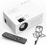 Beamer, Mini Beamer Tragbarer, Full HD 1080P unterstützt Projektor, 50%-100% Zoom, Bluetooth 5.2, 200 Zoll Heimkino, Kompatibel mit Smartphone/TV Stick/Laptop