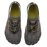 BESPORTBLE Creek-Schuhe Zehenwasserschuhe Zehenschuhe Poolschuhe Wasserhosen Badeschuhe Herren Barfußschuhe männer Schwimmschuhe Herren Wasserschuhe Wassersocken Badeschuhe Damen Stoff Grau