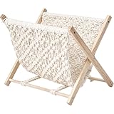 Aus Baumwollseil Gewebter Zeitschriftenständer, Zeitungsständer, Stehkorb, Faltbarer Regal-Organizer Für Zeitungen, Newsletter, Bücher