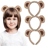 MAGICLULU Niedliches Bärenohren-Haarband, flauschig, Plüschtierhörner, Haarband für Frauen und Mädchen, Cartoon-flauschiges Stirnband für Party, Cosplay, Dekoration, 3 Stück