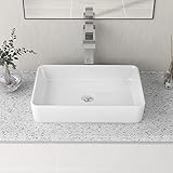 DeerValley Waschbecken Weißes Rechteckiges Keramik-Aufsatz Waschbecken, Modernes s rechteckiges Design, Einfache Installation 505mm*340mm