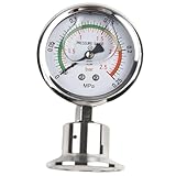 Yzzthumss Edelstahl-Diaphragma-Drucktransducer 0,1-6MPa für Industrielle Anwendungen Bereich für Wasseraufbereitung & Käseherstellung (0-0,25MPa) OD Tri Clamp Design