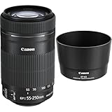 Canon Telezoomobjektiv EF-S 55-250mm F4-5.6 is STM Telezoom für EOS (58mm Filtergewinde, optischer Bildstabilisator), schwarz & ET-63 - Gegenlichtblende, 8582B001