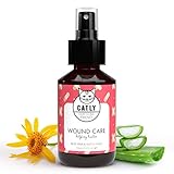 CATLY Wundreinigungsspray für Katzen - 100ml - Natürliches Hygiene- und Wundspray für Katzen, Hilft bei der Katzenpflege, Spendet Feuchtigkeit & schützt die Haut mit Aloe Vera