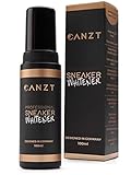 Canzt Sneaker Whitener – Schuhcreme Weiß für Leder & Sneaker – Weiße Schuhe & Sohlen aufhellen – 100ml Farbmittel für Schuhpflege & Lederschuhe