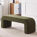 Fuzzy Sherpa Polsterhocker mit Stauraum, modern, dunkelgrün, Aufbewahrungsbank für Schlafzimmer, Wohnzimmer, Eingangsbereich, großer Fußhocker für Bettende oder Schminkhocker