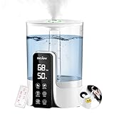 Sejoy 6L Luftbefeuchter für Schlafzimmer große Zimmer und Baby, Ultraschall Cool Mist Top Fill Desk Luftbefeuchter, Aroma Diffusor & Nachtlicht 360°Rotation Düsen, flüsterleise, Auto Shut Off