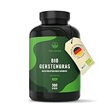 Bio Gerstengras - 360 Kapseln (500mg) - 3.000mg hochdosiert pro Tagesdosis - Deutscher Anbau - Vegan - TRUE NATURE