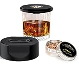 Fizzyo Elektrischer Cocktail Smoker Kit mit 6 Aromen Holzspäne, Wiederaufladbare Whiskey Drink Smoker Infuser Set Geburtstag Bourbon Whiskey Geschenke für Cocktail-Liebhaber Männer Papa Ehemann