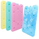 com-four® 4X Extra flaches Kühlakku - Platzsparend und ideal für Kühlbox und Kühltasche - Großes Kühlelement (4 Stück - mittel)