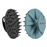 Shampoo-Bürste für die Kopfhautmassage, manuelle Kopfhautpflege für Nass- und Trockenbehandlung, Kopfwäsche mit weichen Silikonborsten, für Haarwachstum, Schuppenentfernung (Dunkelgrün + Schwarz)