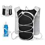 Laufweste Damen und Herren mit Trinkflasche 500 ml, Trinkweste Fahrrad, Reflektierender Trinkrucksack Laufen, Trinkflasche laufweste für Jogging, Trailrunning, Fahrrad, Marathon, Motorrad