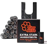 Tuff Pets Extra Stark Kotbeutel für Hunde mit Griffen | Hundekotbeutel Biologisch Abbaubar | Kotbeutel für Hunde Biologisch Abbaubar 50% dicker | Hundekotbeutel Maisstärke | 16 Rollen | 160 Beutel