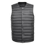 Leichte Daunenweste für Herren, Slim Fit, Winddicht, Warm, Thermoshirt, Herren & Damen, Unterwolljacke, gepolsterte Winter-Innenweste, Jacke, ultraleicht, ärmellos, verstaubar, grau, L