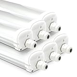 HOFTRONIC - 6er Pack LED Feuchtraumleuchte 150cm IP65-48W 5760 Lumen - 6500K Tageslichtweiß - Verknüpfbar - Kellerleuchte, Nassraumleuchte - Feuchtraum Wannenleuchte