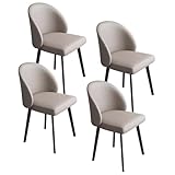 Moderne Esszimmerstühle 4er Set mit Kunstleder-Polsterung, gepolsterter Sitz und Metallbeinen, ideal für Küche, Wohnzimmer, Lounge, Empfang oder Restaurant