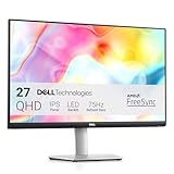 Dell S2722DC USB-C 27 Zoll QHD (2560x1440) Monitor, 75Hz, IPS, 4ms, AMD FreeSync, 99% sRGB, Eingebaute Lautsprecher, USB-C, 2x HDMI, 2x USB, 3 Jahre Garantie, Platinum Silver