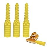 Hot Dog Bun Driller, 3 Stück Dutt Hot Dog Bohrer, kreativer Hot Dog Roll Maker zum Grillen, Grillen, Brats, Würstchen (Gelb)