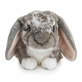 Living Nature Graues holländisches Lop Eared Hase Stofftier Plüschtier | Flauschiges Kaninchen Tier | Stofftier Geschenk für Kinder | Jungen und Mädchen Stoffpuppe | Naturli Umweltfreundliche Plushies