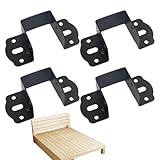 Bettrahmenhalterungen – Bettbeschläge, robuste Halterungen – 4 x U-förmige Bettrahmen-Hardware, Bettschienenhalterungen, Montageklammern für Bettgestell, Kopfteil, Fußteil