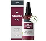Bio Astaxanthin Tropfen, 8mg Astaxanthin pro Tagesdosis, Hochdosiert & Vegan - 100% natürliches Astaxanthin - Hohe Bioverfügbarkeit - Laborgeprüft, 30 ml
