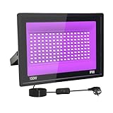 150W LED Schwarzlicht Strahler, IP66 UV Schwarzlicht Fluter, 395-400nm LED UV Strahler, UV Licht mit Schalter Für Halloween Dekorationen, Party Deko, Weihnachten, Neon Glühparty, Körperbemalung