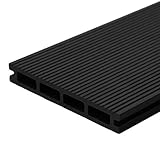 HORI WPC-Terrassendiele Komplettset Hohlkammer Komplettbausatz Terrassenplatten Premium Terrassenboden Garten I Fläche: 20 m² I 4,20 m Dielenlänge I Anthrazit