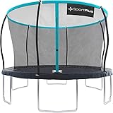 SportPlus | Gartentrampolin 305 & 366 cm, TÜV SÜD geprüfte Sicherheit, mit Außenstangen, Innennetz & Randabdeckung, stabile Rahmenkonstruktion, Outdoor Trampolin für Kinder & Erwachsene