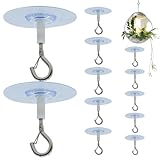 Demsyeq Selbstklebende Deckenhaken - Deckenpflanzenhaken | Windspielaufhänger, klebrige Ösenhaken zum Aufhängen von Lichtern, Windspielen, Laternen