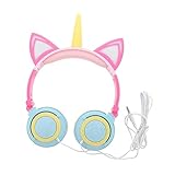 Gadpiparty 3 STK Einhorn-Kopfhörer Headset Kopfhörer für Kinder heaset Over-Ear-Kopfhörer Kabelkopfhörer Kopfhörer verkabelt Cartoon-Kopfhörer Kinderkopfhörer scheinen Produkt Mädchen Abs