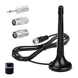 DAB+ FM UKW Radio Antenne Digitale Teleskopantenne, Antenne für Stereoanlage Zimmerantenne mit Kabel, 75 Ohm Receiver AV-HiFi Systeme, inklusive 3 Adapter 3 Meter Verlängerungskabel AV-HiFi-Empfänger