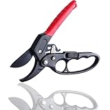 MOAZIFI Gartenschere Professionelle Ratschenschere, SK5 Stahlklingen, teflonbeschichtet, schneiden bis 20 mm, ergonomischer Griff, ideal für Gartenarbeiten ﻿
