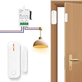 Eunnacop Kabellose Entladungssteuerung mit Magnetkontakt für Fenster und Funkempfänger für Abzugshaube, Kamin, Kontaktschalter für Fenster