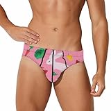 Mateju Herren Slip mit Stretch, Weiche 3D Tier Unterhosen Männer, Bequem Herren Unterhosen, Atmungsaktiv Underwear Shorts, Einschneidenden (Rosa Kaninchen,XL)