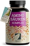 Aminosäuren Komplex hochdosiert - 240 Tabs. mit 6.000 mg Aminosäuren pro Tag - 9 essentielle Amino-Säuren (EAA) + Taurin, Carnitin & Glycin - laborgeprüft mit Analyse-Zertifikat - 100% vegan